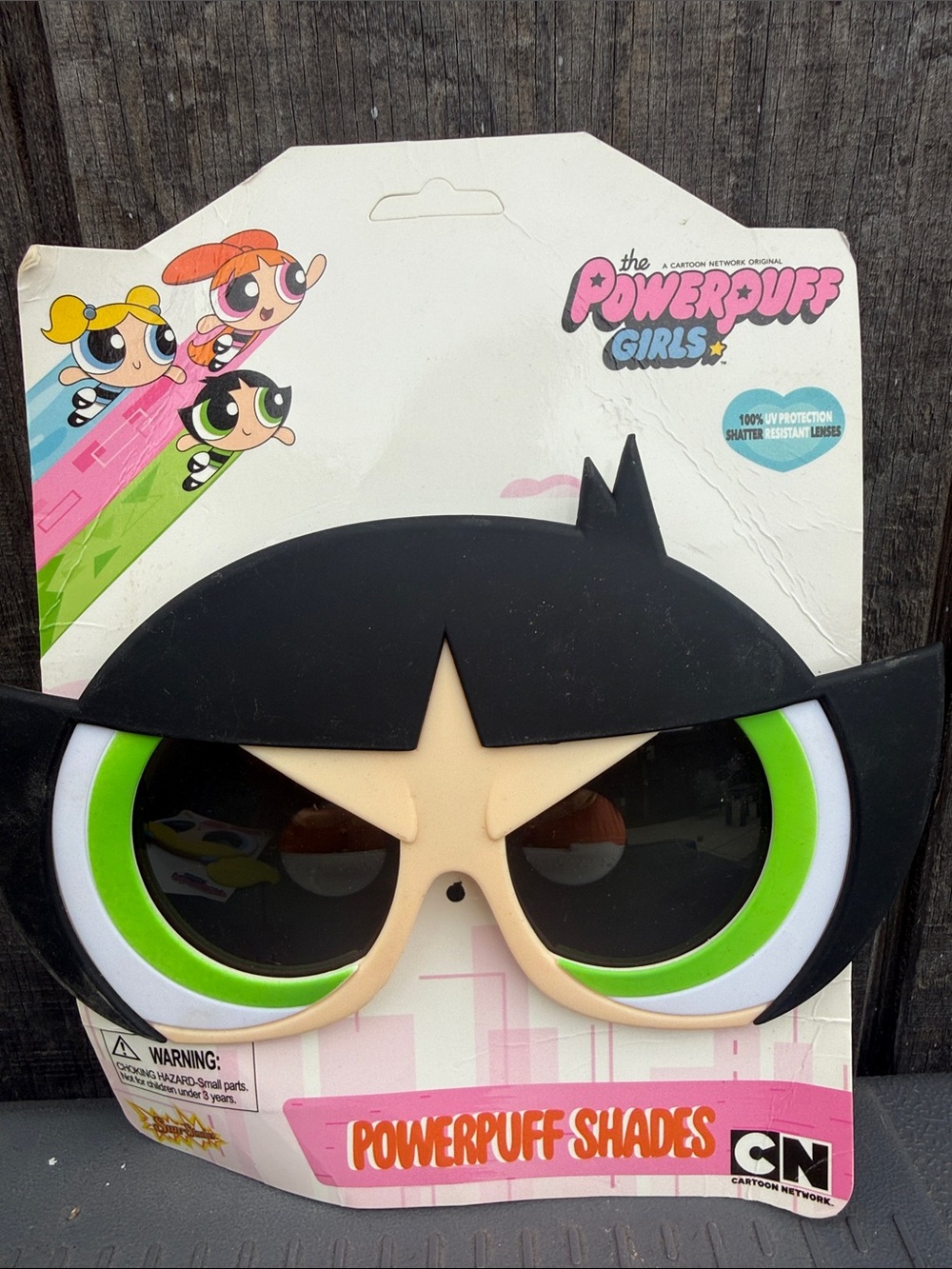 Cartoon Network Powerpuff Girls Buttercup Black Green White Shades Sunglasses